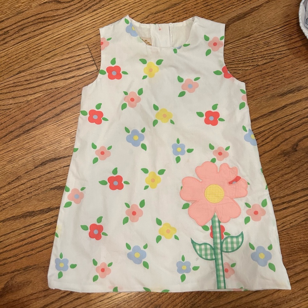 Floral Sleeveless Dress with Large Flower Applique